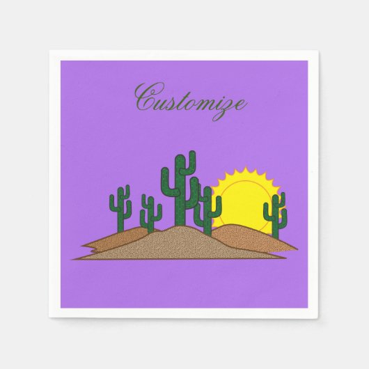 Green Saguaro Cactus Wüste Sunset Thunder_Cove Serviette (Vorderseite)