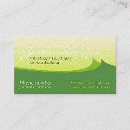 Green Sails Business Card Visitenkarte (Vorderseite)
