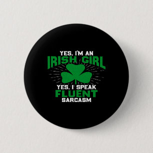 Green Saint Patric Day St Pattys Irish Kleeblatt Button