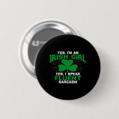 Green Saint Patric Day St Pattys Irish Kleeblatt Button (Vorne & Hinten)