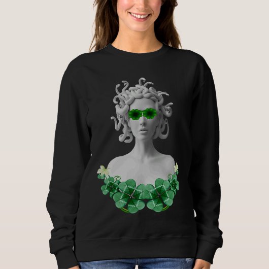 Green Saint Patricks Day Medusa Sweatshirt (Vorderseite)