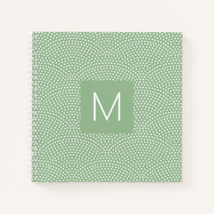 Green Same Komon (Haihaut) Mit Monogramm Notizblock