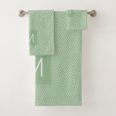 Green Same Komon Mit Monogramm Badhandtuch Set (Insitu)