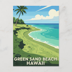 Green Sand Beach Hawaii Reisen Postkarte