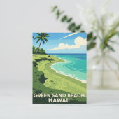 Green Sand Beach Hawaii Reisen Postkarte (Stehend Vorderseite)