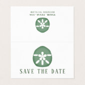 Green Sand Dollar, Foto Save the Date Karte (Außenseite Aufgefaltet)