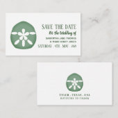 Green Sand Dollar, Save the Date Begleitkarte (Vorne/Hinten)