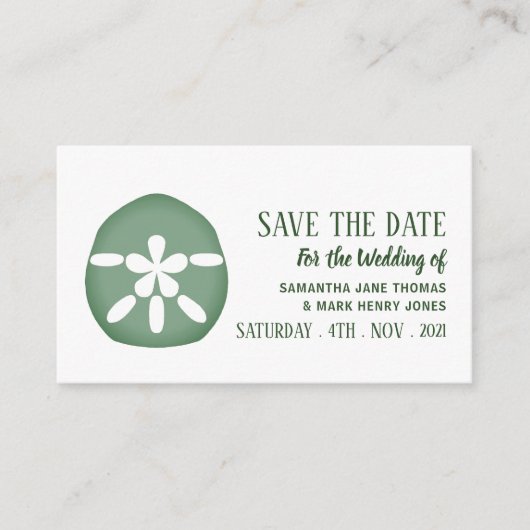 Green Sand Dollar, Save the Date Begleitkarte (Vorderseite)