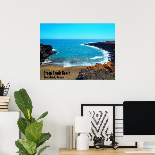 Green Sands Beach große Insel Hawaii Poster (Heimbüro)