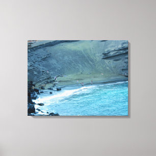 Green Sands Beach Hawaii Wrapped Canvas Leinwanddruck