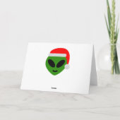 green santa Alien emoji Feiertagskarte (Rückseite)