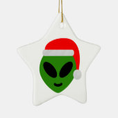 green santa Alien emoji Keramik Ornament (Rechts)