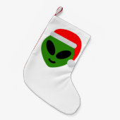 green santa Alien emoji Kleiner Weihnachtsstrumpf (Vorderansicht (hängend))