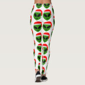 green santa Alien emoji Leggings (Rückseite)