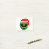 green santa Alien emoji Post-it Klebezettel (Auf Schreibtisch)