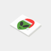 green santa Alien emoji Post-it Klebezettel (angewinkelt)