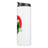 green santa Alien emoji Thermosbecher (Nach rechts gedreht)