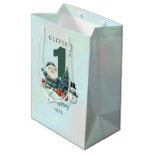 Green Santa Claus 1. Weihnachten Mittlere Geschenktüte (Rückseite Schrägansicht)