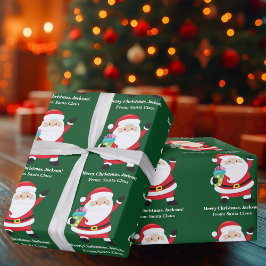 Green Santa Claus Weihnachten Weihnachten an Kinde Geschenkpapier