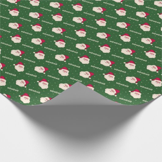 Green Santa Clause mit HoHoHo Geschenkpapier (Ecke)