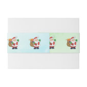 Green Santa mit Spielzeug Einladungsbanderole (Rückseitenbeispiel)