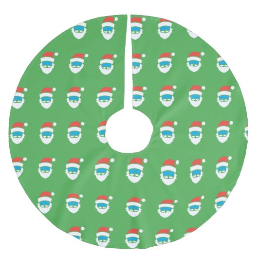 Green Santa Tree Rock Polyester Weihnachtsbaumdecke (Vorderseite)