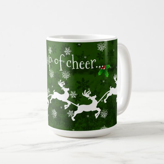 Green Santa's Sleigh and Rentier Coffee Tasse (VorderseiteRechts)