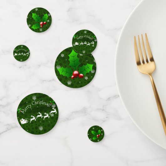 Green Santa's Sleigh and Rentier Table Confetti Konfetti (Gruppe)
