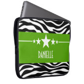 Green Sassy Star Zebra Laptop Sleeve (Vorne Rechts)