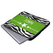 Green Sassy Star Zebra Laptop Sleeve (Vorne Knopf)