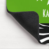 Green Sassy Star Zebra Mousepad (Ecke)
