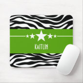 Green Sassy Star Zebra Mousepad (Mit Mouse)