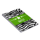 Green Sassy Star Zebra Notebook Notizblock (Rechte Seite)