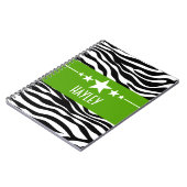 Green Sassy Star Zebra Notebook Notizblock (Linke Seite)