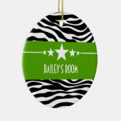 Green Sassy Star Zebra Ornament (Rechts)