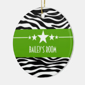 Green Sassy Star Zebra Ornament (Links)