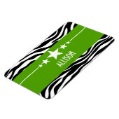 Green Sassy Star Zebra Premium Magnet (Linke Seite)
