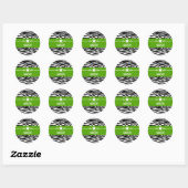Green Sassy Star Zebra Stickers (Blatt)