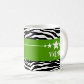 Green Sassy Star Zebra Tasse (VorderseiteRechts)