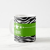 Green Sassy Star Zebra Tasse (Vorderseite Links)