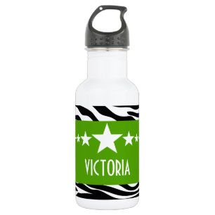 Green Sassy Star Zebra Trinkflasche