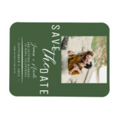 Green Save the Date Foto Wedding Magnet (Horizontal)