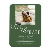 Green Save the Date Foto Wedding Magnet (Vertikal)