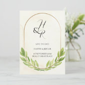 Green Save the Date Wedding Einladungskarte Einladung (Stehend Vorderseite)