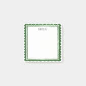Green Scallop CUSTOM Chic Monogram Personalized Post-it Klebezettel (Vorderseite)