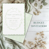Green Scallop Frame Vintage Babydusche