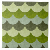 Green Scalloped Dragon Scanner Muster Fliese (Vorderseite)