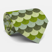 Green Scalloped Dragon Scanner Muster Krawatte (Gerollt)