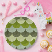 Green Scalloped Dragon Scanner Muster Pappteller (Party)