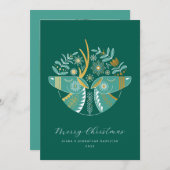 Green Scandi Reindeer Pair Weihnachten (Vorne/Hinten)